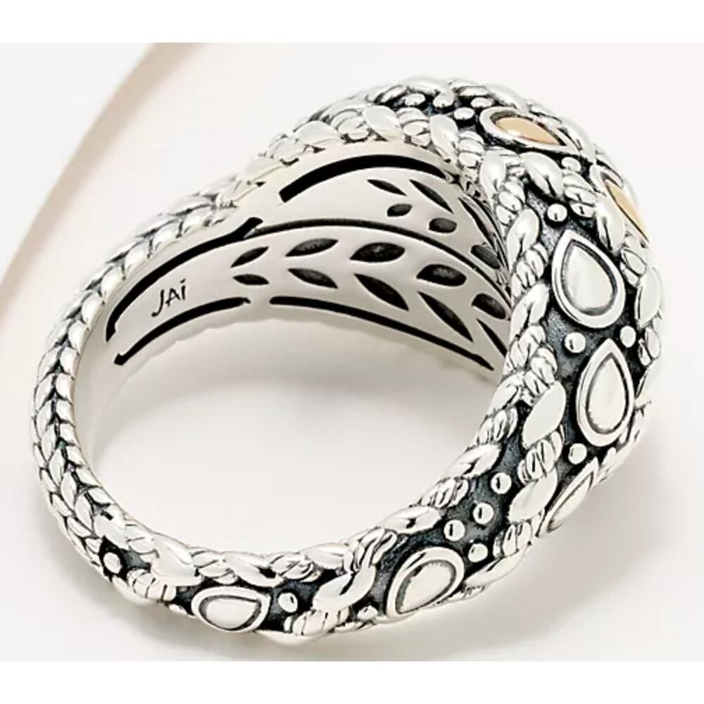 JAI Sterling & 14K Sukhothai & Basketweave Twist Ring, Size 5 - Picture 2 of 9